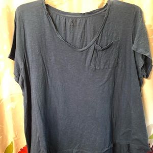 Blue V Neck Tee